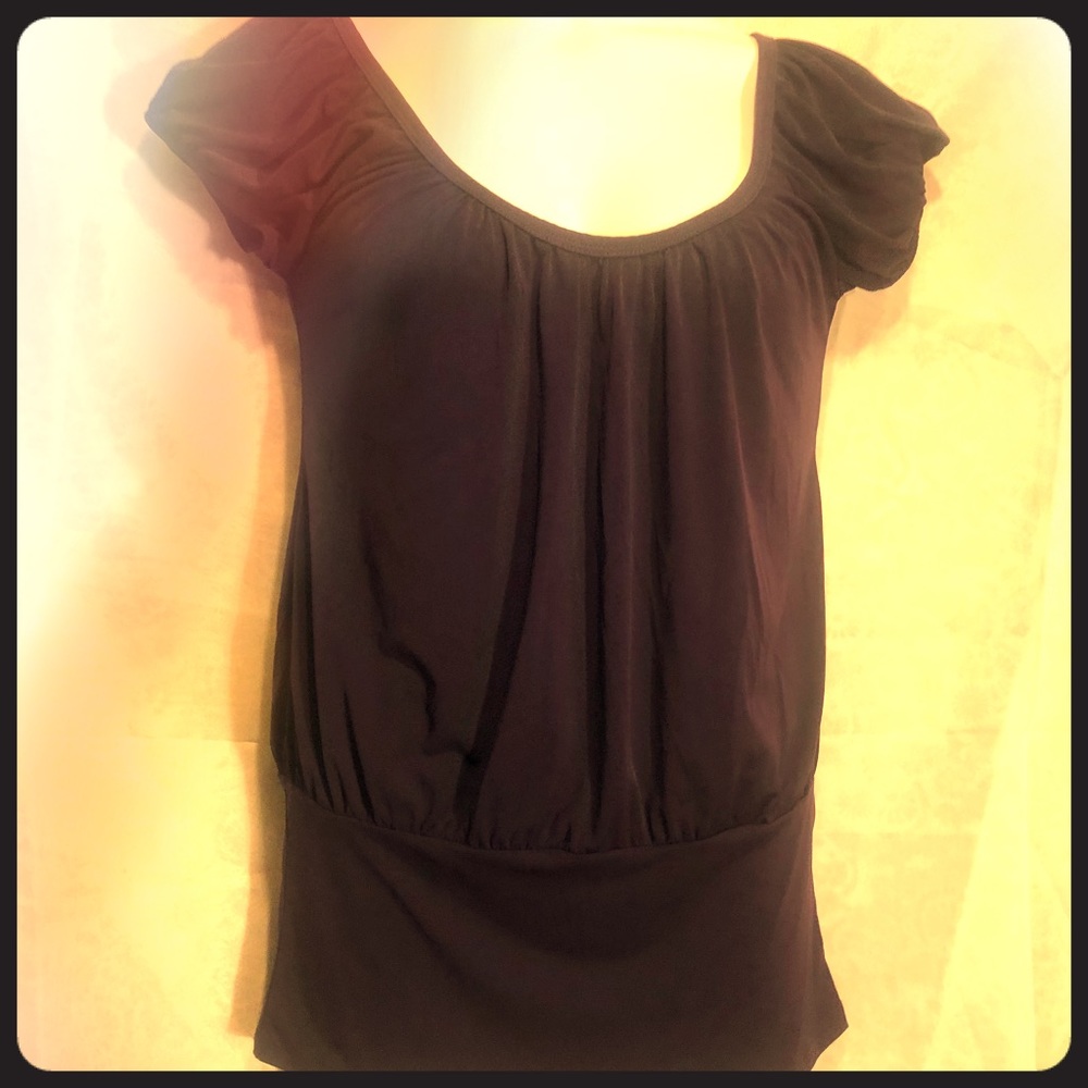 Purple waist fitting dress shirt